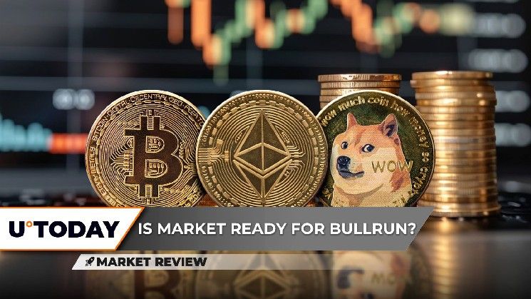 "توقع تقاطع الذهب لـ Bitcoin (BTC) خلال الأسابيع القادمة، بينما Ethereum (ETH) قد يتأخر عن الصعود! هل يستطيع Dogecoin (DOGE) الوصول إلى 0.20 دولار؟ اكتشف التفاصيل الآن!"