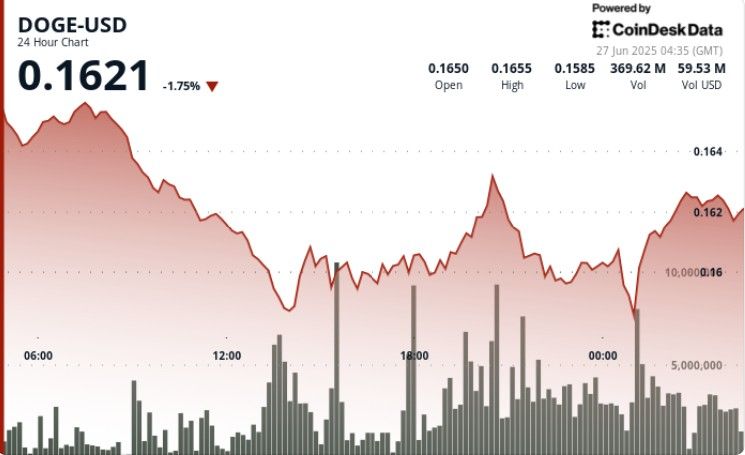 "دوجكوين يجد دعمًا عند 16 سنتًا بعد انخفاض بنسبة 6% – اكتشف التفاصيل الآن!"