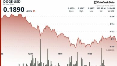 "دوجكوين يصارع لاستعادة عتبة 0.19 دولار مع استمرار الهيمنة الهابطة – اكتشف التوقعات الآن!"