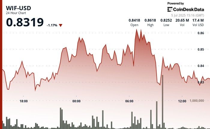 "عملة WIF تحتفظ بدعم رئيسي بينما تقوم الحيتان بتراكم أكثر من 39 مليون توكن – اكتشف التفاصيل الآن!"