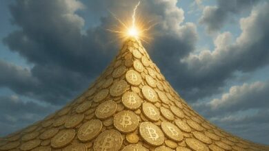 "البيتكوين يتجاوز سقف القيمة المحققة لتريليون دولار بينما يستعد السعر لكسر مستوى المقاومة"