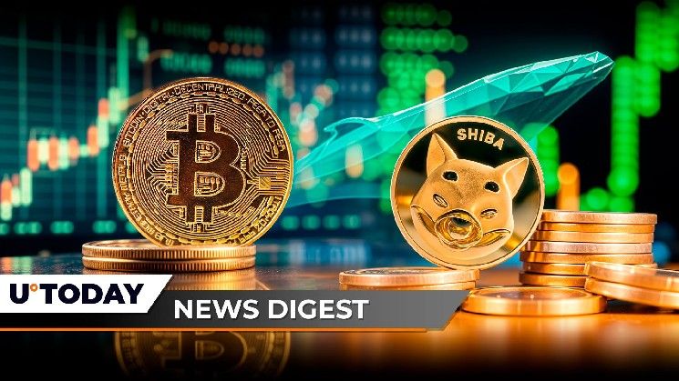 "شيبا تستعد لصعود 20%، بيتكوين يرتفع 1724% مع اختلال السيولة، وريبل قريبة من اختراق 3 دولارات: ملخص أخبار العملات الرقمية من U.Today"
