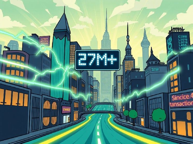 إنجاز غير مسبوق: 27 مليون معاملة يوميًا على آلة التشفير الافتراضية (EVM)