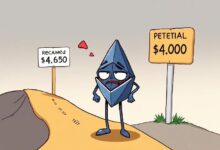 توقع عاجل لسعر الإيثريوم: هل انخفاض السعر إلى 4000 دولار بات حتمياً؟