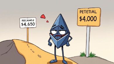 توقع عاجل لسعر الإيثريوم: هل انخفاض السعر إلى 4000 دولار بات حتمياً؟