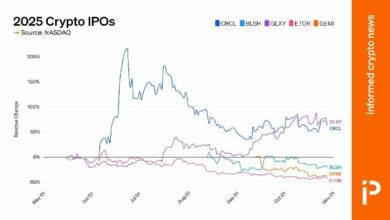 رسم بياني: الرابحون والخاسرون في الطروحات الأولية للعملات الرقمية