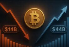 بتكوين تتخطى انخفاض مراكب مفتوحة بقيمة 14 مليار دولار مع صعود حجم التداول الفعلي إلى 44 مليار: هل كانت إعادة ضبط محكومة؟