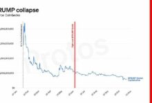 رسم بياني: أداء عملة دونالد ترامب التذكارية المشفرة في تراجع حاد