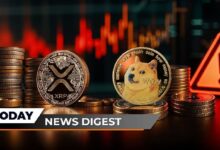 تكوين XRP يشكل علامة الموت مقابل البيتكوين.. دوجكوين (DOGE) يقفز 13%.. شيبا إينو يحذف صفرًا – خلاصة أخبار العملات الرقمية