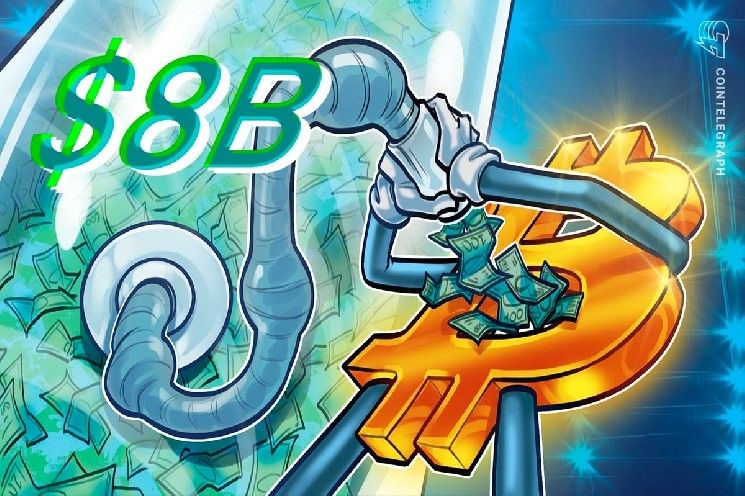 سفينة بيتكوين النقدية تجمع 8 مليارات دولار لكن التعافي يخلو من تدفقات صناديق ETFs