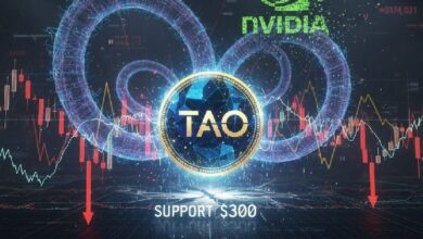 بايتنسور (TAO) تتحدى هبوط سوق الذكاء الاصطناعي لإنفيديا وترنو لدعم 300 دولار