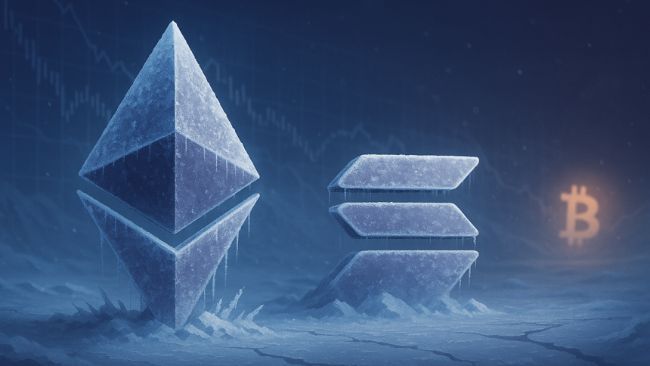 انخفاض حاد في نشاط إيثريوم وسولانا: هل شتاء العملات البديلة على الأبواب؟