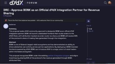 منصة dYdX تدرس اعتماد BONK كشريك اندماجي
