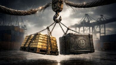 البيتكوين يترنح أمام ارتفاع الذهب القياسي.. لكن "قانون القوة" يشير إلى ارتداد سعري بقيمة 324 ألف دولار