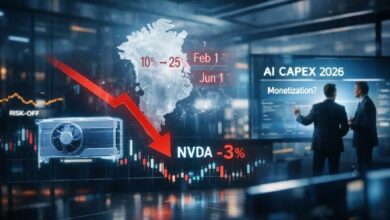 سهم إنفيديا يهوي بأكثر من 3%: محللون يرون أن "شهر عسل الذكاء الاصطناعي" قد انتهى