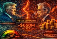 صراع ترامب وباول يغذي التقلبات بينما يبيع المستثمرون الصغار البيتكوين بخسارة – التفاصيل الكاملة