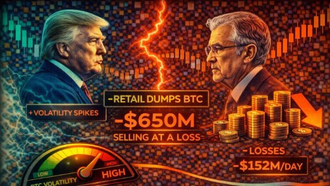 صراع ترامب وباول يغذي التقلبات بينما يبيع المستثمرون الصغار البيتكوين بخسارة – التفاصيل الكاملة