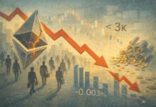 سعر الإيثيريوم يهبط تحت 3000 دولار مع تحول معدلات التمويل إلى السلبية