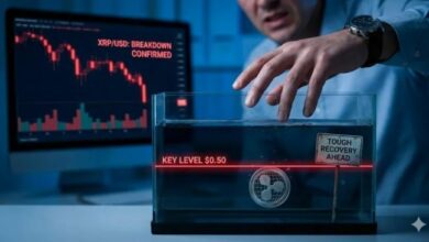 سعر XRP يهبط تحت مستوى حاسم والمتداولون يستعدون لتعافٍ صعب
