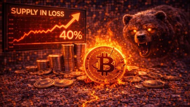 إشارة سوق هابطة للبيتكوين تظهر: الإمداد في حالة خسارة يتجاوز 40%