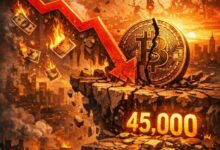 خبير يتوقع هبوط سعر البيتكوين إلى 45 ألف دولار بنهاية 2026