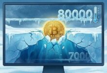 سعر البيتكوين يفشل في استعادة مستوى 80 ألف دولار، ويستهدف الدعم عند 70 ألف دولار