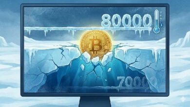 سعر البيتكوين يفشل في استعادة مستوى 80 ألف دولار، ويستهدف الدعم عند 70 ألف دولار