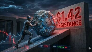سعر XRP يواجه مقاومة حاسمة عند 1.42 دولار تهدد فرص الصعود