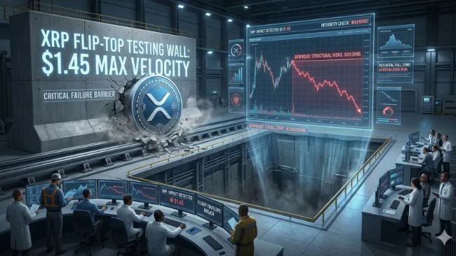سعر XRP يصطدم بجدار مقاومة عند 1.45 دولار.. وتبدأ مخاطر الهبوط في التراكم