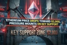 سعر الإيثيريوم يهبط نحو 2000 دولار والضغط يزداد على الدعم الحرج