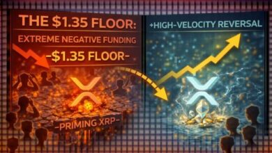 أرضية 1.35 دولار: كيف يهيئ التمويل السلبي الحاد XRP لانعكاس اتجاهي عالي السرعة