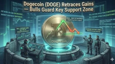 دوجكوين (DOGE) يتراجع عن مكاسبه — المشترون يدافعون عن منطقة دعم حاسمة