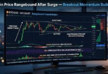 سعر البيتكوين يتداول في نطاق محدد بعد الارتفاع — هل يتحضر لاختراق قوي؟
