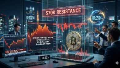 سعر البيتكوين محاصر تحت 70 ألف دولار.. السوق ينتظر محفزًا للاختراق