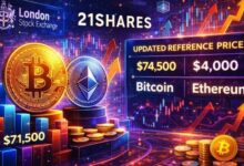 21Shares تُحدِّث أسعار مرجعية للعملات الرقمية في أربعة صناديق ETP رئيسية: إنجاز بارز للبيتكوين والإيثيريوم