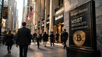 انطلاق صندوق بيتكوين ETF التابع لمورجان ستانلي بقيمة 116 مليون دولار يبدو ضئيلاً أمام أصول بقيمة 1.9 تريليون دولار، وهذا هو السبب الذي سيلفت انتباه وول ستريت