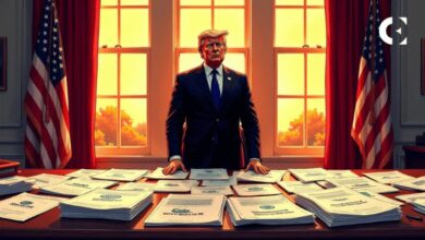 متداول يفتح صفقة بيع بقيمة 50.6 مليون دولار على بيتكوين قبل خطاب ترامب حول العملات الرقمية