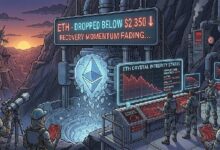 سعر الإيثيريوم يهبط دون 2,350 دولارًا، وآمال التعافي تبدأ في التلاشي