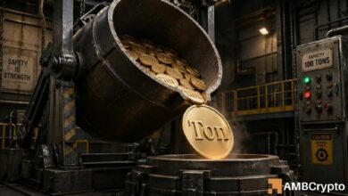 تداول تونكوين ينخفض 18% – هل يؤدي فتح 49 مليون دولار إلى موجة بيع لـ TON؟