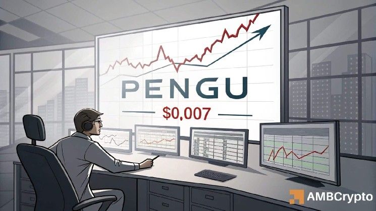 بطاريق بودجي: كيف يمكن لمنطقة العرض عند 0.008 دولار أن تحدد الخطوة القادمة لـ PENGU