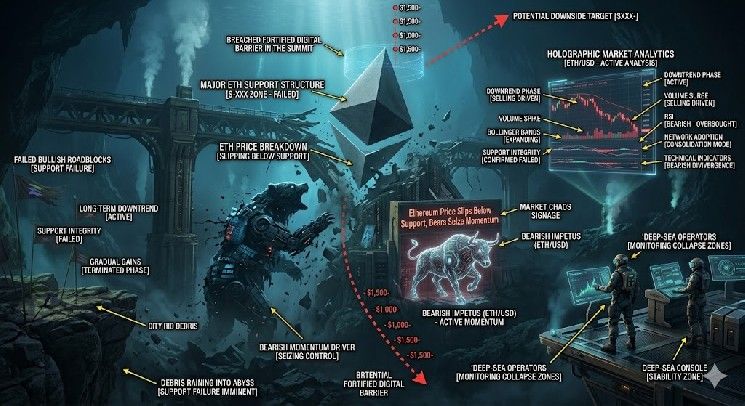 سعر الإيثيريوم يهبط دون مستوى الدعم والدببة تتحكم في الزخم