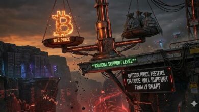 سعر البيتكوين على حافة الهاوية: هل سينهار مستوى الدعم أخيرًا؟