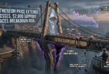 سعر الإيثيريوم يواصل الانخفاد: دعم مستوى 2000 دولار في خطر الانهيار
