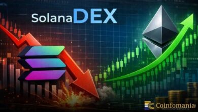 تراجع حجوم التداول في بورصة سولانا اللامركزية مع تقدم إيثريوم في السوق