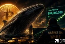 **حوت البيتكوين يوسع مركزه الطويل إلى 94 مليون دولار، لكن BTC لا تزال هبوطية**