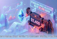 سعر إيثريوم يُرفض بالقرب من 2,400 دولار مجددًا، والبائعون يدافعون عن حاجز رئيسي
