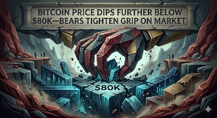 سعر البيتكوين يهبط دون 80 ألف دولار—الدببة تشدد قبضتها على السوق