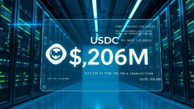 تحويل ضخم بقيمة 206 ملايين دولار من عملة USDC من محفظة غير معروفة إلى Paxos يثير تكهنات السوق