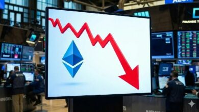 سعر إيثريوم يواصل الانخفاض مع دخول الدعم عند 2,220 دولارًا حيز التنفيذ
