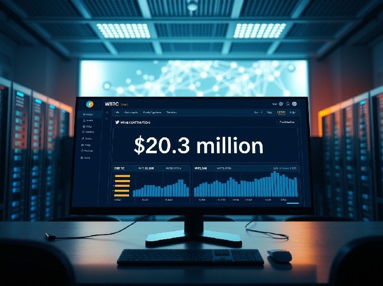 حوت مجهول ينقل 20.3 مليون دولار من WBTC على السلسلة، مما يثير تكهنات السوق